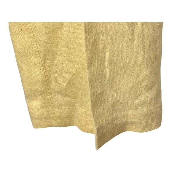 Talbots Linen Pants Yellow Straight Leg Size 10 - Picture 5 of 10